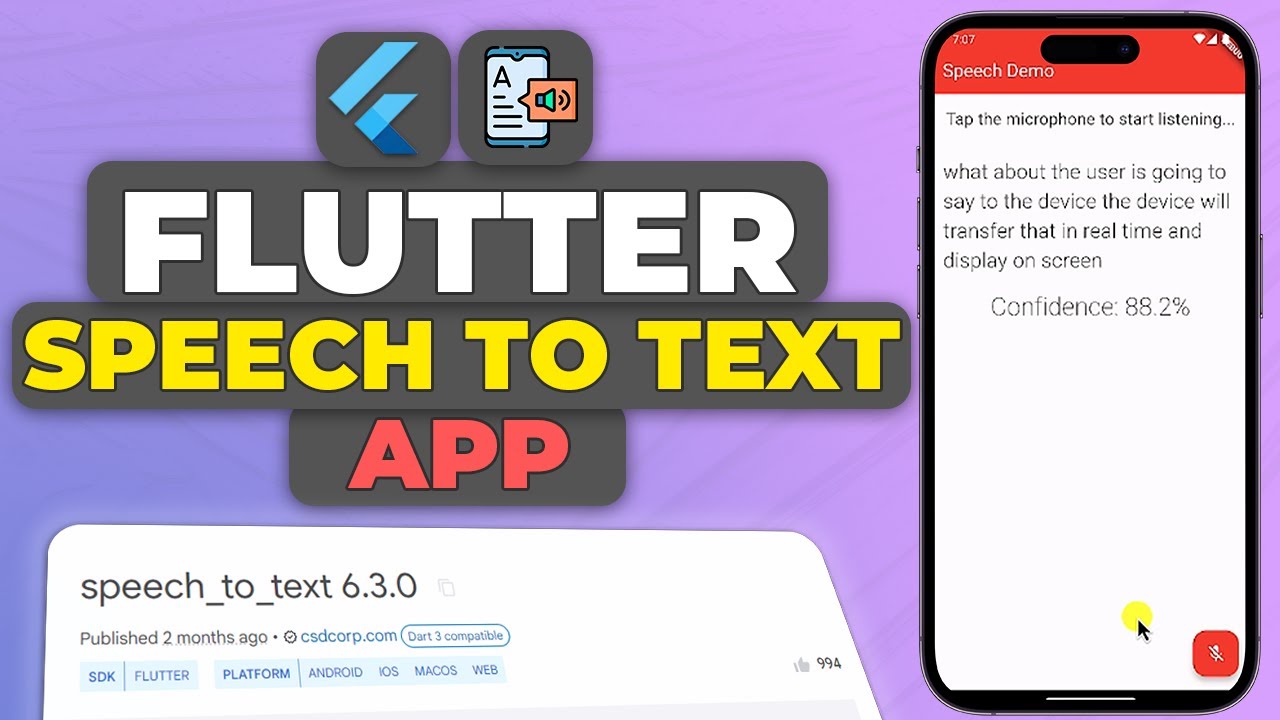 Flutter Speech-to-Text Tutorial: Flutter speech_to_text complete guide